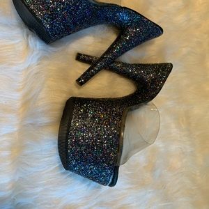 Used pleaser glitter heels